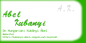 abel kubanyi business card