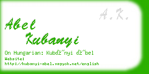 abel kubanyi business card